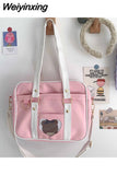 Weiyinxing Harajuku Women Shoulder Bag Japanese JK Uniform Itabag Fashion Patchwork PU Kawaii Crossbody Bags Femme Casual Bolso Mujer