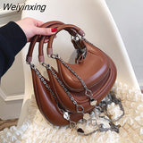 Weiyinxing Brand Tote Bag For Women 2023 Fashion Handbag And Purse Luxury Pearl Necklace Lady Crossbody Bag Simple Women's Shoulder Bag