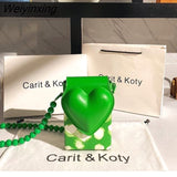 Weiyinxing Sweet Cool Pink Heart Shoulder Bag Y2k Handbag Coin Purse Mobile Phone Bag Cute Side Bag Commuter Bag Women's Bag