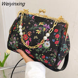 Weiyinxing chain tote bags for women flowers purses and handbags evening clutch crossbody bag Luxury women's bag trend shoulder bag