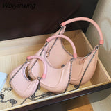 Weiyinxing Brand Tote Bag For Women 2023 Fashion Handbag And Purse Luxury Pearl Necklace Lady Crossbody Bag Simple Women's Shoulder Bag