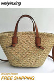 weiyinxing Wicker Woven Basket Bags Rattan Women Handbags Summer Beach Straw Large Capacity Tote Big Shoulder Crossbody Bag 2023 0409