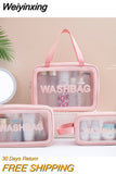 Weiyinxing Women Travel Storage Bag Cosmetic Bag Makeup Bag Travel Organizer Bags Waterproof Washbag Transparent Cosmetic Cases