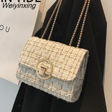 Weiyinxing Color Flap Armpit Bag 2023 Winter New High-quality Woolen Women's Designer Handbag Chain Shoulder Messenger Bag Purses