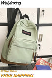 Weiyinxing Woman Backpack Man Large Capacity Waterproof Nylon Travel Bag Preppy Schoolbag for Teenage Boy Girl College Student Bag