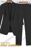 Weiyinxing Women's Korean Chic Blazers Coat 2 Piece Set 2023 Spring Summer New Elegant Suit Jacket PantsFemale Professional Suit 0409
