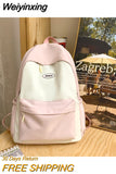 Weiyinxing Quality Solid Color Women Backpack Cool Men Travel Bookbag Large Capacity School Bag Teenagers Cute Mochila