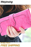 Weiyinxing Departments Faux Suede Long Wallet Women Matte Leather Lady Purse High Quality Female Wallets Card Holder Clutch Carteras