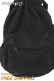 Weiyinxing Canvas Cute Drawstring College Backpack Fashion Women Laptop Book Bag Trendy Ladies Backpack Cool Girl Travel School Bags