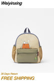 Weiyinxing Embroidery Sun Long Neck Small Dinosaur Backpack Hook Hair Embroidered Cartoon Canvas Kindergarten Children Backpack