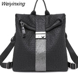 Weiyinxing Ms Luxury Designer Women High capacity Leather Black Backpack Casual High Quality School Backpacks For Girls Travel Bagpack