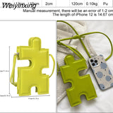 Weiyinxing Mini Mobile Phone Bag Summer Candy Colors Women's Bag 2023 Trend Crossbody Bag Hollow Out Puzzle Shape Lady Shoulder Bag