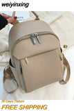 weiyinxing Women's Backpack 2023 New Women's Luxury Designer Solid Color Single Shoulder Bag Soft Leather Large Capacity Student Travel Bag