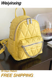 Weiyinxing Rhombus Sewing Thread Backpacks for Women 2023 Trend Designer Female Handbag Luxury Travel Back Bag for Girls Brand Sac