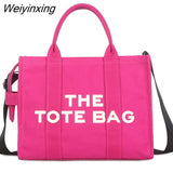 Weiyinxing Canvas Large Capacity Tote Women Handbags Designer Brand Letters Shoulder Crossbody Bags Luxury Big Shopper Bag Purse
