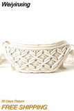 Weiyinxing Women Waist Bag Cotton Woven Outdoor Wallet Summer New Wild Personality Fashion Handbag for 2023