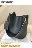 weiyinxing wide strap bucket bag designer women shoulder bags luxury pu crossbody bag large capacity messenger bag simply purse 2023