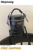 Weiyinxing Fashion Lady Handbag 2023 New Crocodile Pattern Cylindrical Crossbody Bags Simple Handbag Personality Silk Scarf Portable