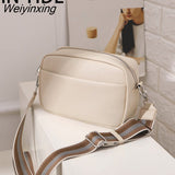 Weiyinxing Style Small Shoulder Bags For Women Solid Color Pu Leather Wide Strap Crossbody Bag Female Phone Purse Messenger Handbag