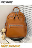 weiyinxing Quality Leather Backpack Bags for Women 2023 Winter School Bags for Teenagers Girls Luxury Back Packs Designer Backpack