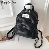 Weiyinxing Space Backpack For Shcool Girl Stylish Women's Backpack 2023 Winter Fashion Student Bags Solid Color knapsack rucksack