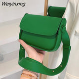 Weiyinxing Trend Crossbody Bags for Women 2023 Green Solid Flap Shoulder Bag Designer Handbags and Purses Small Women Messenger Bag