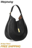 Weiyinxing Ruched Hobos Women Handbag Designer Women Bag Luxury Soft Pu Leather Shoulder Crossbody Bags Lady Simply Tote Purse 2023