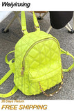 Weiyinxing Women's Bags 2023 Trend PU Leather Travel Backpacks Fashion Quilted Pattern Female Handbags Luxury Designer Shoulder Bags Brand