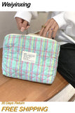 Weiyinxing Color Plaid Women's Makeup Bag Cosmetic Coin Phone Ladies Storage Bags Girls Student Casual Clutch Bag Wallet Handbags