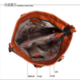 Weiyinxing Women's Bag Oil Wax Leather Simple Locomotive Bag Lady's Handbill Shoulder Oblique Cross Bag