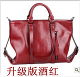 Weiyinxing Women's Bag Oil Wax Leather Simple Locomotive Bag Lady's Handbill Shoulder Oblique Cross Bag