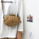 Weiyinxing Cute Japanese Taiyaki Fashion Backpack Women's Bag Messenger Bag Shoulder Bags Coin Purse Women Crossbody Bag