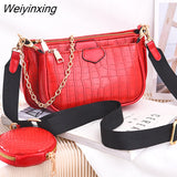 Weiyinxing Sets For Women Handbag PU Leather Shoulder Messenger Bags Mini Female Underarm Bag Ladies Chain Crossbody Bag Purse bolsa