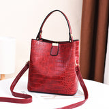 Weiyinxing Female 2024 Spring / Summer New Fashion Bucket Bag Korean Version Female Stone Grain Handbag Single Shoulder Cross-Body Bag Fairy Bag
