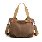 Weiyinxing Vintage Tide One-Shoulder Cross-Slung Women's Bag Large Capacity Fashion Handbag Lady Simple Versatile Canvas Bag Women's Bag
