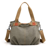 Weiyinxing Vintage Tide One-Shoulder Cross-Slung Women's Bag Large Capacity Fashion Handbag Lady Simple Versatile Canvas Bag Women's Bag