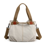 Weiyinxing Vintage Tide One-Shoulder Cross-Slung Women's Bag Large Capacity Fashion Handbag Lady Simple Versatile Canvas Bag Women's Bag