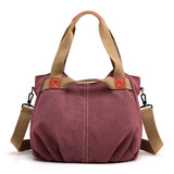 Weiyinxing Vintage Tide One-Shoulder Cross-Slung Women's Bag Large Capacity Fashion Handbag Lady Simple Versatile Canvas Bag Women's Bag