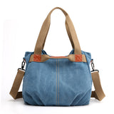 Weiyinxing Vintage Tide One-Shoulder Cross-Slung Women's Bag Large Capacity Fashion Handbag Lady Simple Versatile Canvas Bag Women's Bag