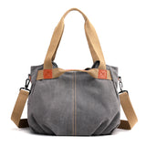 Weiyinxing Vintage Tide One-Shoulder Cross-Slung Women's Bag Large Capacity Fashion Handbag Lady Simple Versatile Canvas Bag Women's Bag