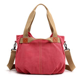 Weiyinxing Vintage Tide One-Shoulder Cross-Slung Women's Bag Large Capacity Fashion Handbag Lady Simple Versatile Canvas Bag Women's Bag