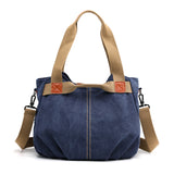 Weiyinxing Vintage Tide One-Shoulder Cross-Slung Women's Bag Large Capacity Fashion Handbag Lady Simple Versatile Canvas Bag Women's Bag