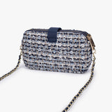 Weiyinxing Women's Bag 2024 New Blue Spliced Small Square Bag Simple One-Shoulder Oblique Carrying Small Fragrant Wind Chain Wallet