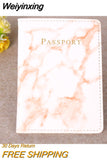 Weiyinxing Women Men Passport Cover Pu Leather Marble Style Travel ID Credit Card Passport Holder Packet Wallet Purse Bags Pouch
