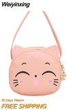 Weiyinxing Cartoon Children's Crossbody Bag Cute Cat Kids Fashion Coin Purse Wallet Handbags Lovely Boys and Girls Mini Shoulder Bags