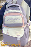 Weiyinxing Women Cute Purple Waterproof School Bag Lady Nylon College Backpack Female Travel Bag Girl Book Harajuku Laptop Backpack Fashion