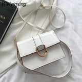 Weiyinxing new one-shoulder diagonal large-capacity leisure horseshoe buckle wide shoulder strap underarm bag