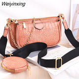 Weiyinxing Sets For Women Handbag PU Leather Shoulder Messenger Bags Mini Female Underarm Bag Ladies Chain Crossbody Bag Purse bolsa