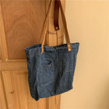 Weiyinxing Women's Bag New Korean Version Of Mori Women's Literature And Art Washing Denim One-Shoulder Handbag Large Capacity Canvas Bag