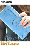Weiyinxing Departments Faux Suede Long Wallet Women Matte Leather Lady Purse High Quality Female Wallets Card Holder Clutch Carteras